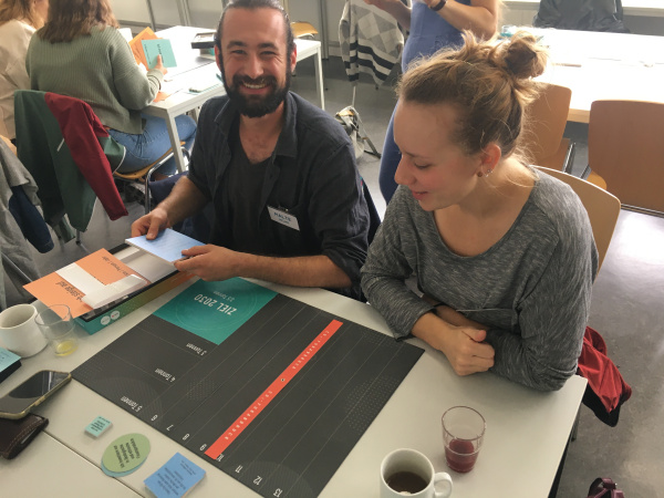 Participants from different higher educational institutions in and around Münster playing the Climate Puzzle.