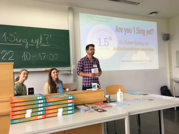 Jessica Klaube, Pia Kirschenhof, Till Evers – Organisers of the “Are you 1.5-ing yet?” Student Thinking Lab, and students at the WWU University of Münster