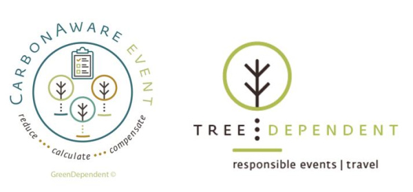 Carbon Aware Event logo & TreeDependent logo 