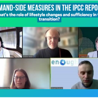 Demand-side measures in the IPCC report workshop, screenshot of presenters