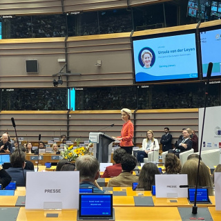 Ursula von der Leyen at the European Parliament at the Beyond Growth conference