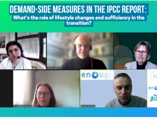 Demand-side measures in the IPCC report workshop, screenshot of presenters
